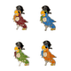 thumbnail image 1 of Set De 4 Pines Disney Piratas Del Caribe Loro De Colores, 1 of 5