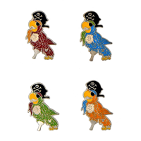 Set De 4 Pines Disney Piratas Del Caribe Loro De Colores