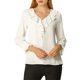 thumbnail image 2 of INSPIRE CHIC Blusa con Volantes para Mujer de Regreso a Clases Elegante Cuello en V Manga Larga Top Elegante Blanco XS, 2 of 7