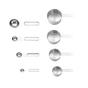 Magideal - Juego De 8 Tazas Y Cucharas Medidoras, Juego De Medidas Para Cocina O Cafetería, Juego De Cucharas Y Tazas Medidoras Para Accesorios, Cocina De Cafete Argén