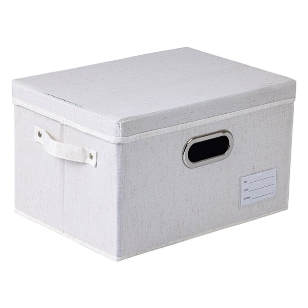1Pcs Cubo de Almacenamiento, Cesta de Almacenamiento de Tela Plegable con Tapas para Organizar Ropa, Libros Blanco 12.6*9.8*7.9in