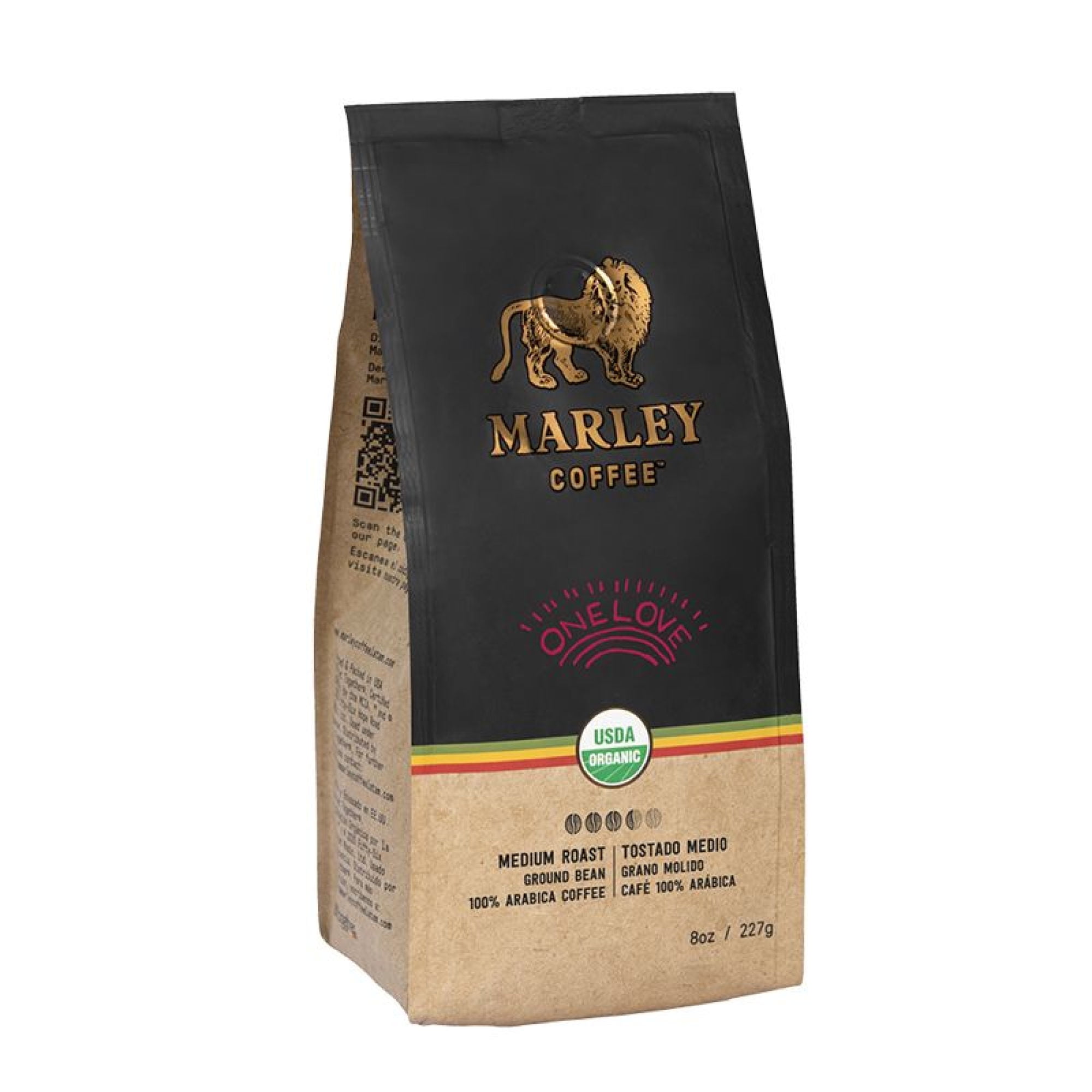 Café Organico Grano Molido One Love Bolsa 227 gr Marley Coffee