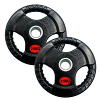 Linea Sport - Par De Discos Pre-Olímpico De 2.5Kg Total 5Kg Engomado Con Agarres