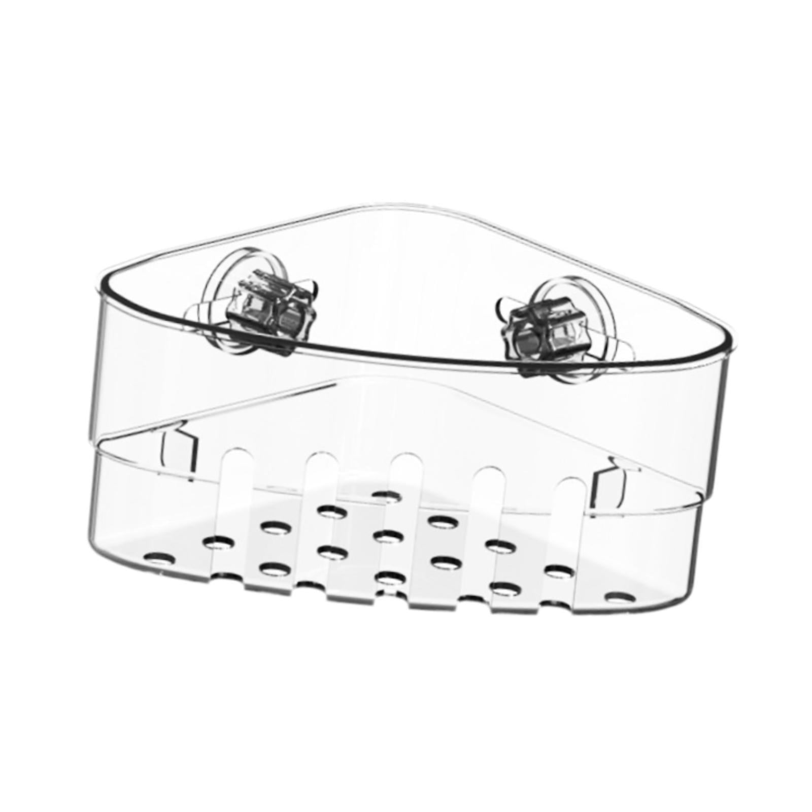 Magideal - Estante De Esquina De Taza De Succión Extraíble, Estante De Especias De Cocina, Soporte De Plato De Jabón Portátil Para Accesorios Para La Sala De Lav Claro