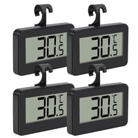 Xusx111 - Termómetro Frigorífico Digital De 4 Piezas Mini Termómetro De Congelador Termómetro De Habitación Con Gancho, Gran Pantalla Lcd Gancho Colgante Para Cocina, Hogar, Restaurantes