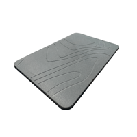 Estilodomus - Piso Baño Diatomita Absorbente Antideslizante Alfombra Bano Gris Oscuro Ondas Dobladas