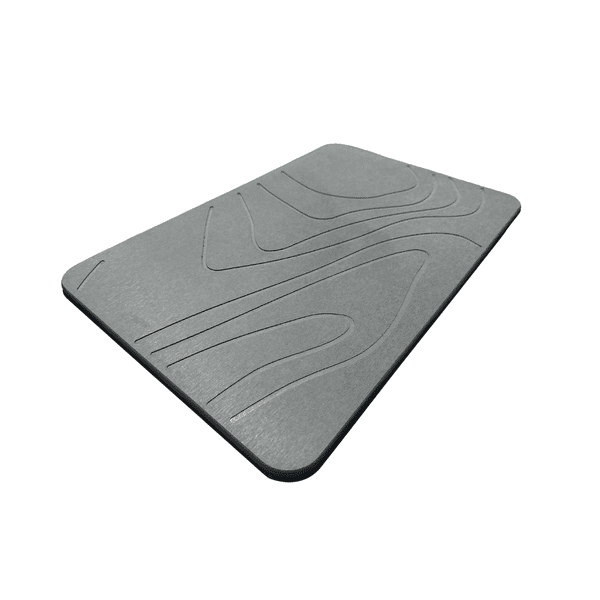 Estilodomus - Piso Baño Diatomita Absorbente Antideslizante Alfombra Bano Gris Oscuro Ondas Dobladas