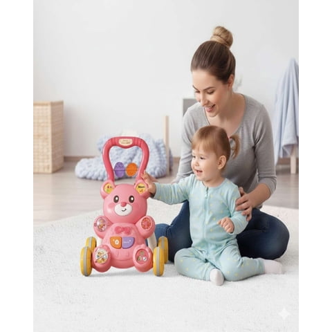 Todo Para El Hogar - Andador Y Mesa Didáctica 2 En 1 Con Diseño De Osito