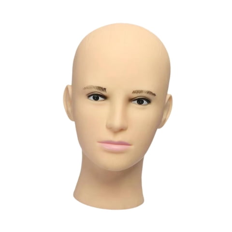 Magideal - Cabeza De Maniquí Masculino Calvo, Cabeza De Exhibición De Pelucas, Cabeza De Entrenamiento De Cosmetología, Sombrero Profesional, Gafas, Soporte Para