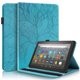 thumbnail image 1 of Funda con relieve del Árbol de la Vida para tablet Kindle fire7(2022） con soporte, ranuras para tarjetas y soporte para lápiz óptico. Azul, 1 of 5