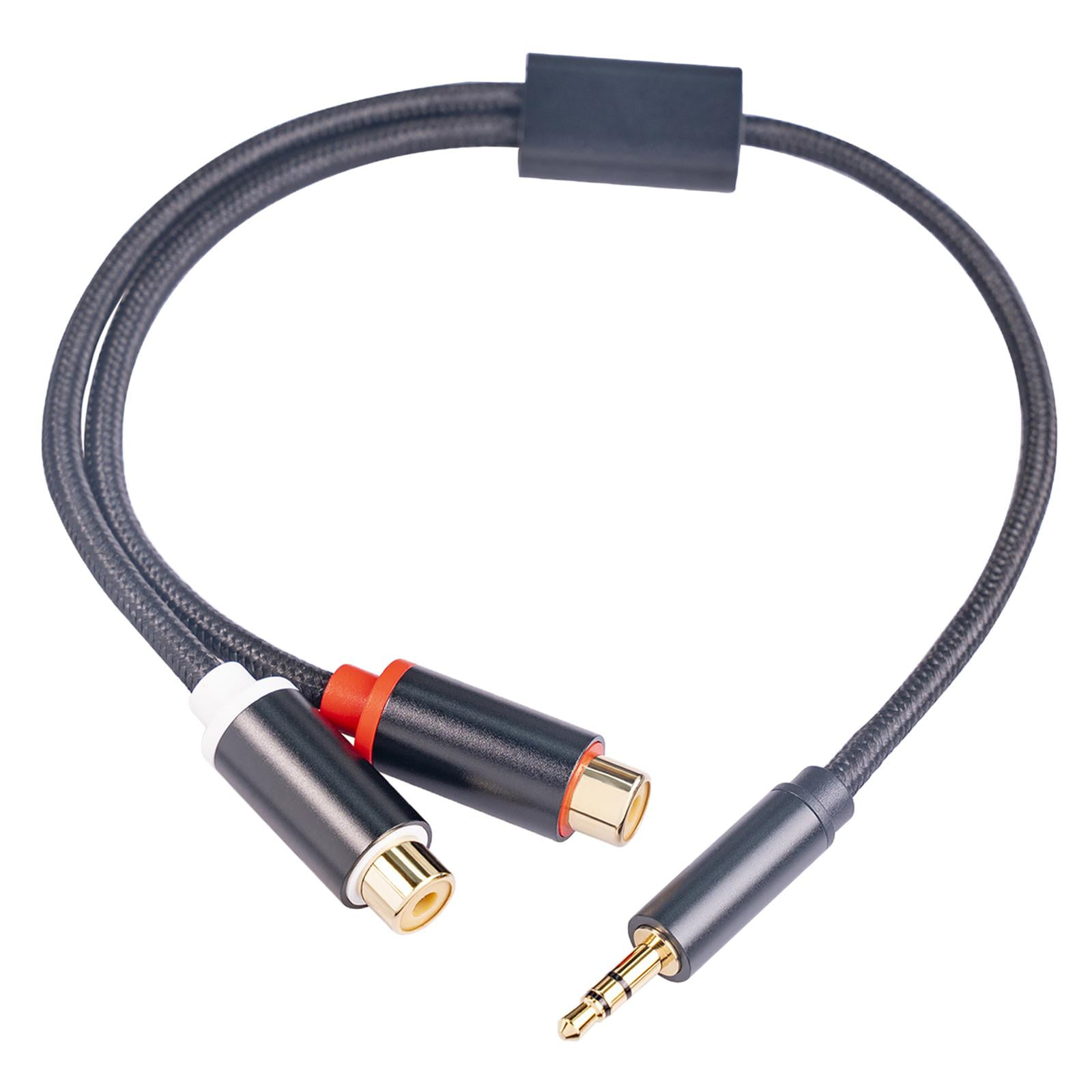 Bothyi - Cable De Audio Estéreo De 30 Cm Con Papel De Aluminio Trenzado Para Altavoces De Teléfonos Inteligentes Mp3