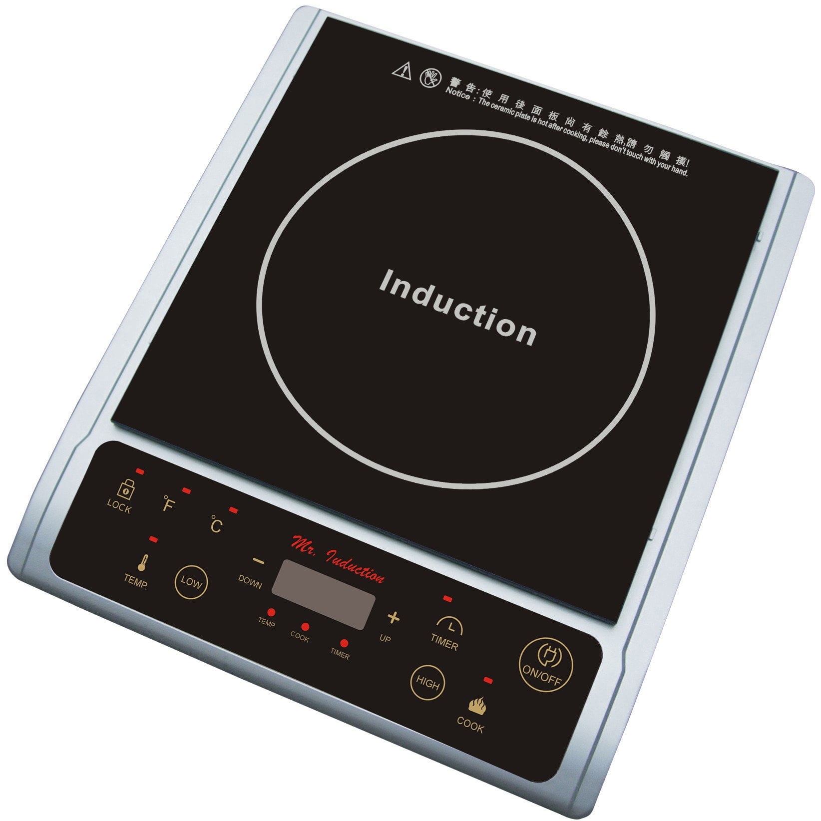 Placa De Inducción Spt 1300w, Control Táctil, Plateada
