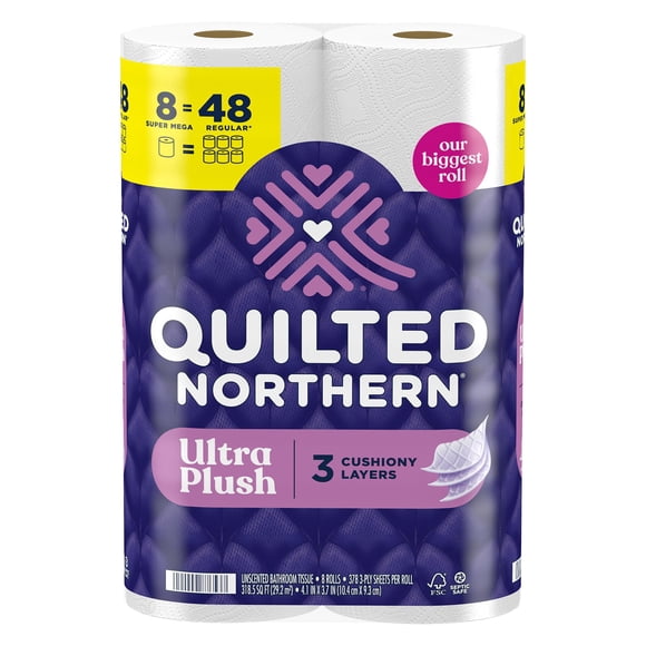 Papel higiénico acolchado Northern Ultra Plush 8 Super Mega Rolls