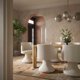 thumbnail image 2 of Silla de comedor TOV Furniture Jeffree crema giratoria de bouclé, 2 of 6