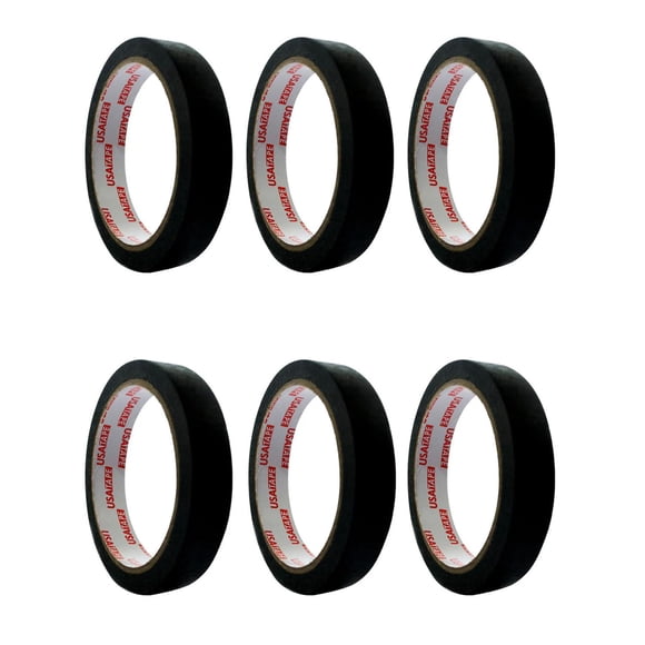 Cinta Enmascarar Masking Tape Color 18mmx20m 6 Unid negro