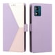thumbnail image 4 of Cartera de PU Tricolor para Motorola Moto E13 con Ranuras y Soporte, Morado, 4 of 6
