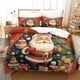 thumbnail image 2 of Juego de ropa de cama de Papá Noel, funda nórdica de microfibra, funda de edredón con estampado 3D y juego de 3 fundas de almohada para niños y adultos con cremallera., 2 of 3