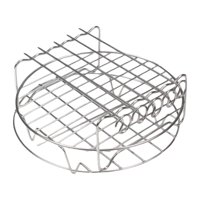 Magideal - Rejilla Para Brochetas Para Freidora De Aire, Rejilla Para Tostadas, Kabob, Escurridor Multiusos, Rejilla De Acero Inoxidable Para Cocina, Freidora De Capas Dobles Redondas