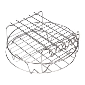 Magideal - Rejilla Para Brochetas Para Freidora De Aire, Rejilla Para Tostadas, Kabob, Escurridor Multiusos, Rejilla De Acero Inoxidable Para Cocina, Freidora De Capas Dobles Redondas
