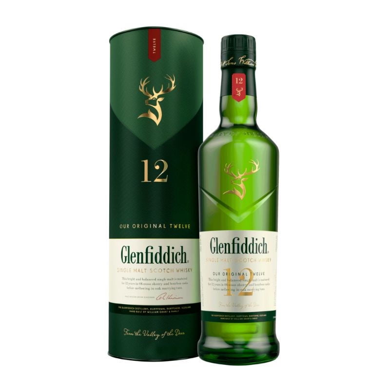 Whisky Single Malt Scotch 12 Años 40° Botella 750 cc Glenfiddich