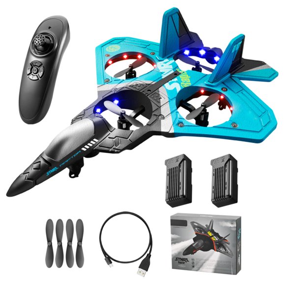 Avión RC YRounee 360° Acrobático LED 2 Baterías Azul