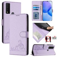 Funda Tipo Cartera Foxdock Para Tcl 30 Xe 5G Con Soporte, Ranuras, Rfid, Diseño De Gato