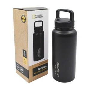 National Geographic - Botella Metálica Térmica Boca Ancha 950Ml Negro