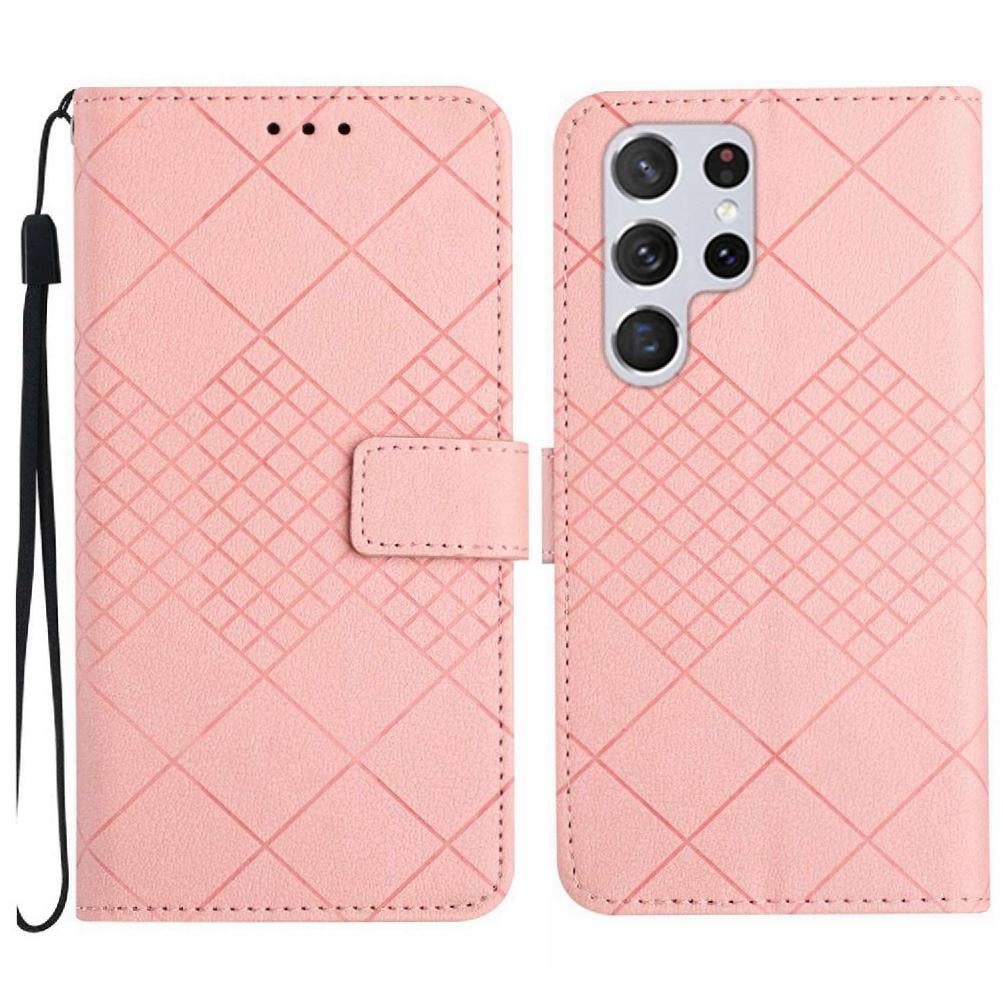 Foxdock - Funda Tipo Cartera Para Samsung Galaxy S24 Ultra Con Soporte Y Correa, Interior Tpu Antirrayas Rosa