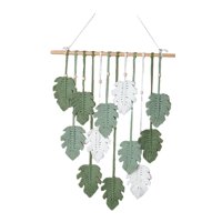 Magideal - Macramé Para Colgar En La Pared, Decoración De Pared, Colgante Bohemio Hecho A Mano, Borlas De Hojas De Macramé Para Apartamento, Sala De Estar Y , Verde