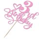 thumbnail image 3 of Adorno para pastel Naicaek 3er cumpleaños rosa con brillo, 3 of 6