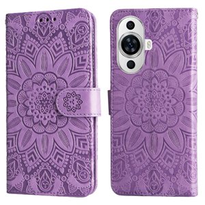 Funda Tipo Cartera Foxdock Para Huawei Nova 11 , Diseño Girasol En Relieve, Cuero Pu, Cierre Magnético, Soporte Y Tarjetero