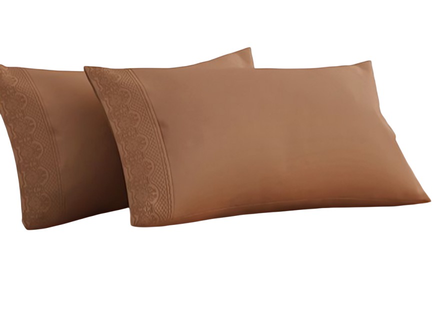 Doral - Sábanas Microfibra Broderie Santorini 2 Plazas Terracota