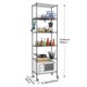 thumbnail image 2 of Estante de alambre Shelf Homdox de 6 niveles con ruedas giratorias, negro, 2 of 9