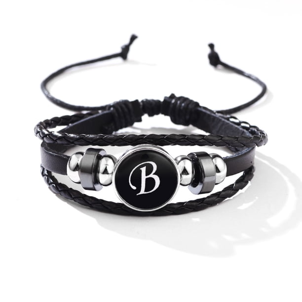 Stackable PU Leather Chain Bracelet - 26 English Letter Pattern - Perfect Birthday Gift for Personality Lovers!