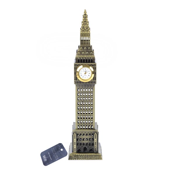 Estatuilla decorativa ZOVIE Big Ben London con reloj de trabajo
