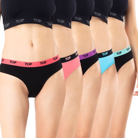 Top - Calzón Bikini Algodón C1 Pack 5