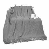 Genérico - Manta Decorativa Tejida Para Sillón, Piecera O Cama Color Gris
