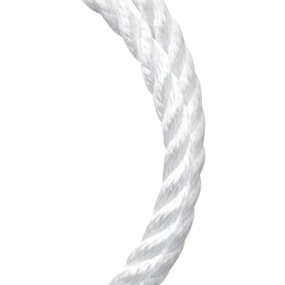 Cuerda Koch de nailon trenzado blanca de 0,6 cm, 3 hilos, 183 m