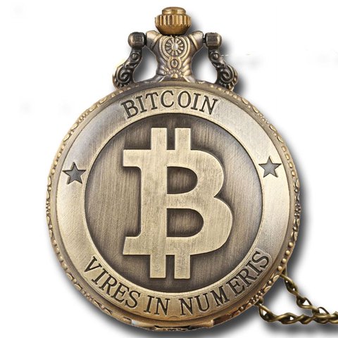 Invencible Cl????? - Reloj Bolsillo Bitcoin Con Cadena Quartz Ak58