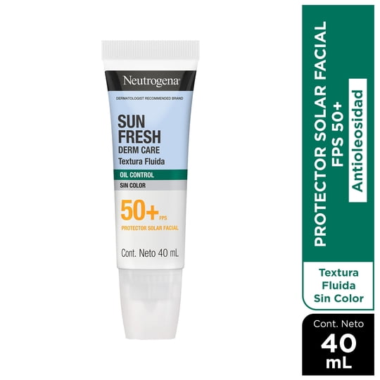 Protector Solar Neutrogena Facial Sun Fresh Oil Control Fluido Sin Color Fps 50+