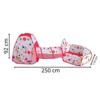 Total E-Commerce - Juguete Carpa 3 En 1 Tunel Piscina De Pelotas Infantil Rojo