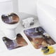 thumbnail image 4 of Halo-theme 4-Piece Shower Curtain Set with Rugs, Waterproof Bathroom Decor Set Includes Bath Mat, U-Shaped Rug, Toilet Lid Cover and Curtain with Hooks, 4 of 6