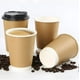 thumbnail image 4 of X50 Vaso Cafe Kraft Vasos Desechables Doble Pared C/tapa 8oz Marrón Claro / Vaso Kraft Doble Pared 8, 4 of 9