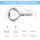 thumbnail image 3 of Tornillos con ojo Aovchei 50 uds 304 acero inoxidable 2,5 cm, 3 of 8