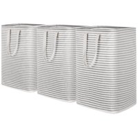Cesto De Ropa Lifewit, Paquete De 3 Unidades, Plegable, 80 L, Impermeable, Gris