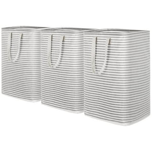 Cesto De Ropa Lifewit, Paquete De 3 Unidades, Plegable, 80 L, Impermeable, Gris