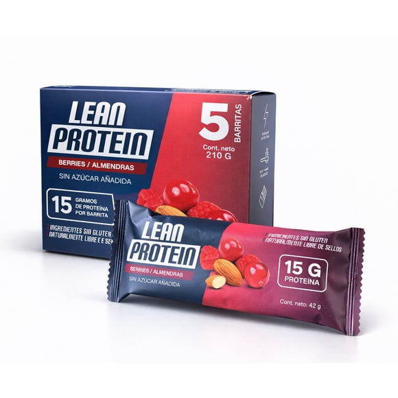 Barras Lean Protein 15 gr Proteina Berries Almendra