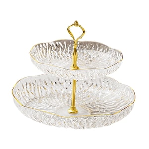 Magideal - Bandeja De Frutas Bandeja De Cupcake Snack Exhibición Tableta De Torta De Torta De Torta Servir Platos Para Fiesta De Entretenimiento Vacaciones Dulce 2 Niveles