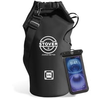 Mochila Stover 10L Impermeable Con Funda Para Teléfono, Color Negro