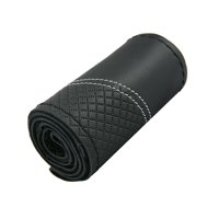 Ioensy - Funda Genérica Para Volante, Accesorio De Cuero, Funda Para Volante De Coche, Línea Blanca